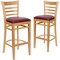 Emma and Oliver Bar Stools | Set of 2 Wood Bar Stools with Back
